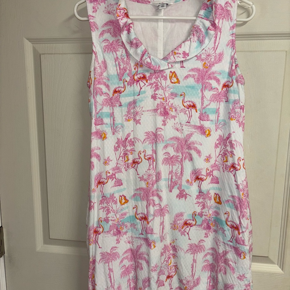 Crown & Ivy Pink and Blue Tropical Dress